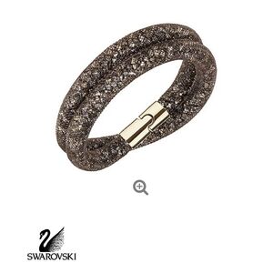 NWT Swarovski Brown Crystal Mesh Bracelet with Gold Clasp